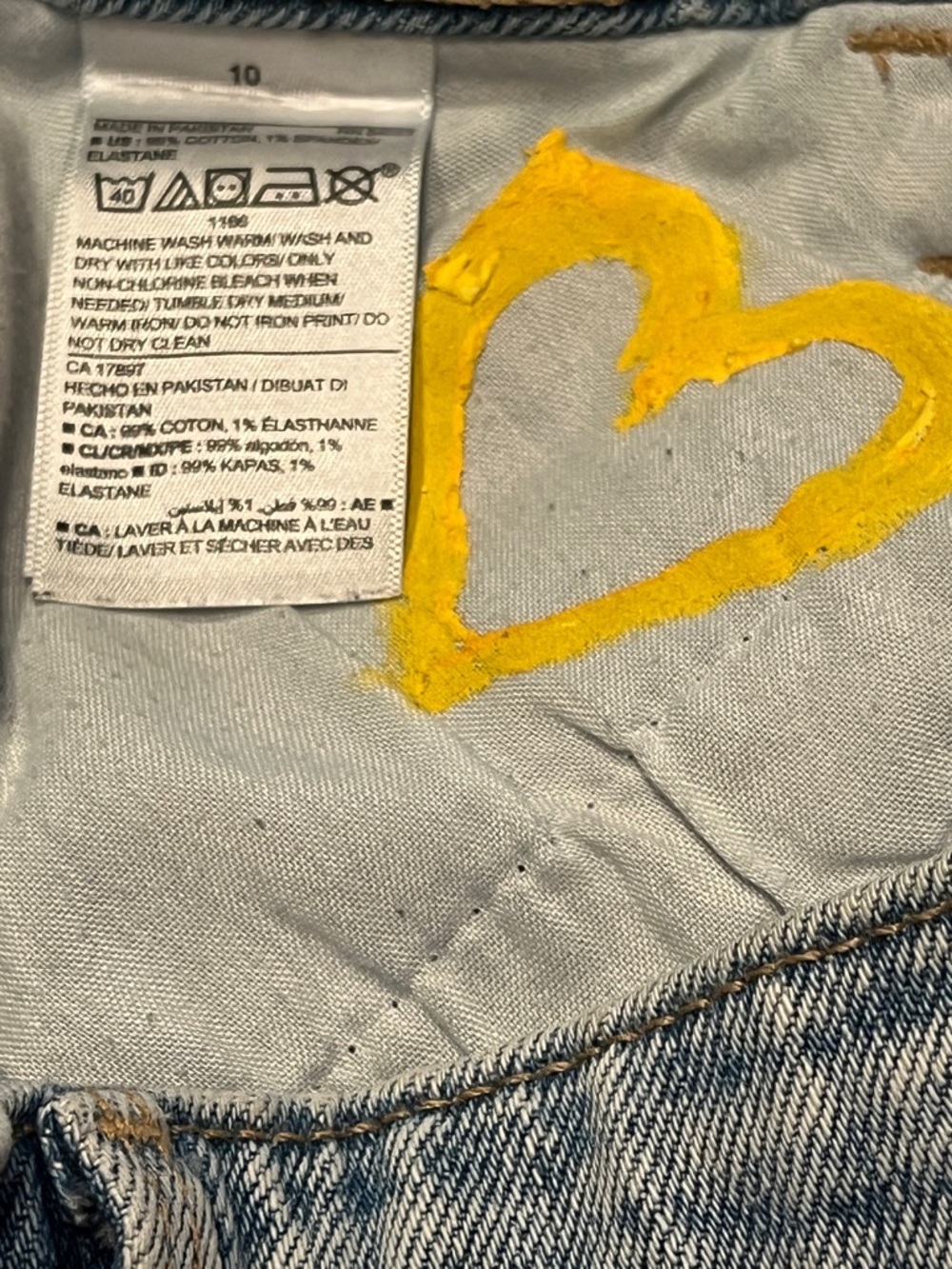 Old Navy Extra High Rise Wide Leg DIY Painted Jeans Size 10 - Picture 7 of 8